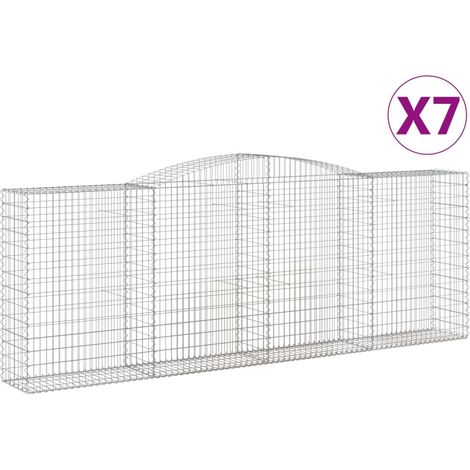 Maison Exclusive - Gabionen mit Hochbogen 7 Stk. 400x50x140/160cm