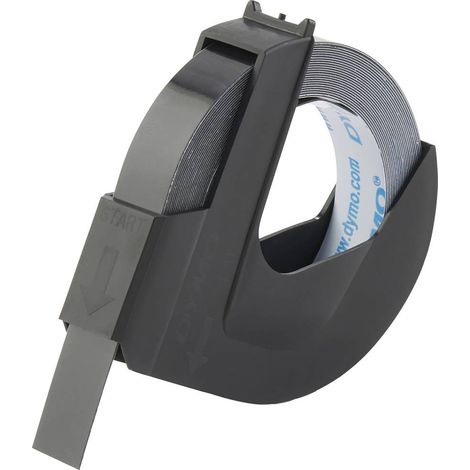 Dymo 3D Label Tape 9 mm x 3 m in plastica nera lucida MarcaDYMO (1/4)