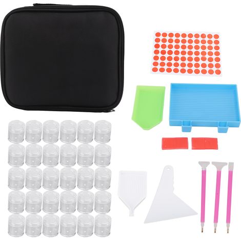 Étui à peinture strass 30 alvéoles transparent, portable compact, rangement perles, fournitures artistiques (1/5)