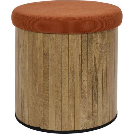 Pouf Coffre Pliable "Jules" 38cm Terracotta (1/5)