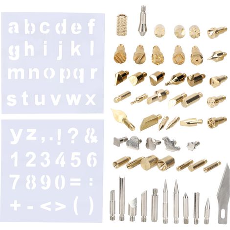57-teiliges Pyrographie-Stiftspitzen-Set, Kupferschweißzubehör, Befestigungsmaterial für Gravuren (1/5)