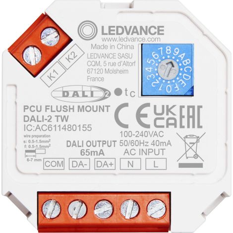 Ledvance PUSH CONTROL UNIT DALI-2 TW, Tunable White, jusqu'à 25 luminaires, 4058075837584