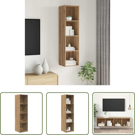 Meuble tv chêne - Ensemble meuble TV Chêne artisanal 37 x 37 x 142,5 cm (1/5)