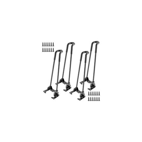Set di 4 gambe pieghevoli per tavolo da 47 cm, nere, a forcina, con viti - Crezuo (1/4)