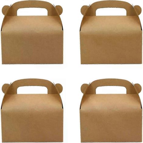 Lot de 24 boîtes à friandises brunes, boîtes cadeaux en papier Goodie Gable pour fêtes d'anniversaire et de mariage (1/5)
