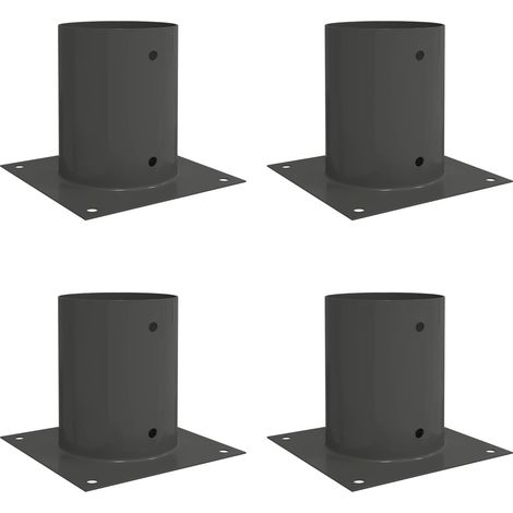 Round Ground Anchor 4 pcs Anthracite 18 x 18 x15 cm Metal vidaXL