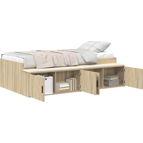 Maison Exclusive - Bettrahmen mit Speicher Sonoma-Eiche 80 x 200