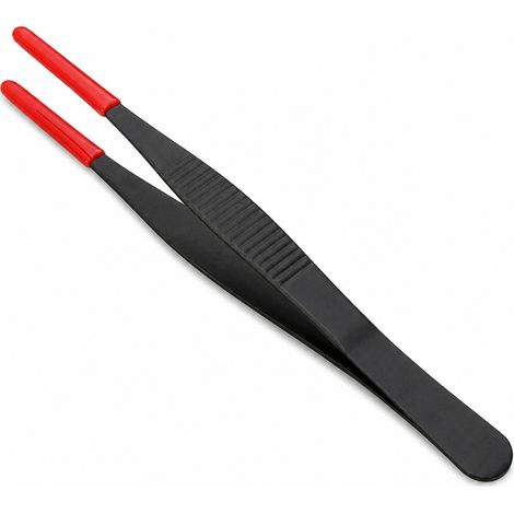 Pinzetta in acciaio 430 curva 20 cm con punte nere (1/5)