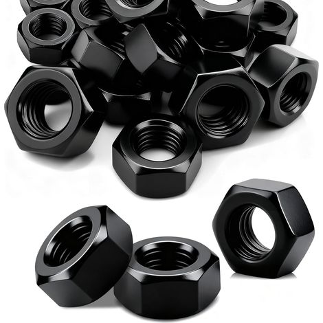 Ecrou M6 Inox 30 Pièces Écrous Hexagonaux DIN 934 Ecrou Noirs Acier Inoxydable A2 V2A pour Bois Métal Vis Tiges Filetées Boulons (1/5)