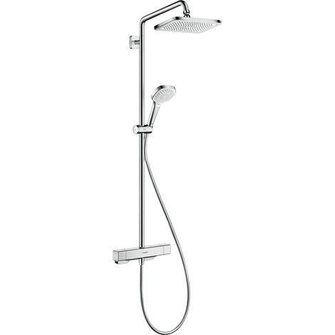 Hansgrohe Croma - Conjunto de ducha Showerpipe con termostato, 1jet, cromo 27630000 (1/5)