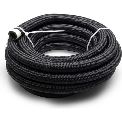 Durite essence AN10 – tuyau carburant caoutchouc renforcé inox tressé – nylon tressé – 1 mètre