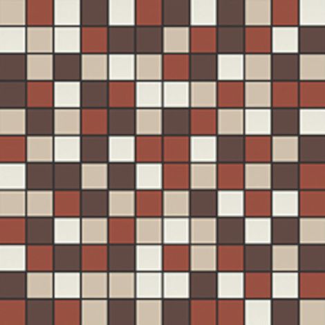 Mosaïque de grès cérame QUADROCOLOR COMBI - Mosaïque 2.5x2.5cm B024 Blanc. perle. rouge et marron - boîte de 2 m2 - Mosaïque 2.5x2.5cm B024 Blanc. -