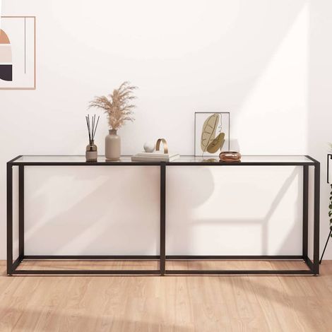 vidaXL Table console Transparent 200x35x75,5 cm Verre trempé (1/5)