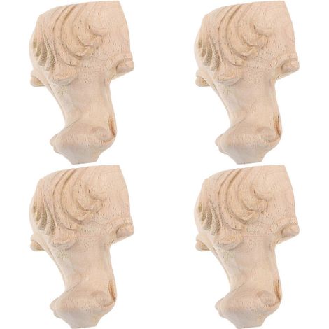 Pieds de meubles décoratifs en relief, compatibles avec les pieds de canapé en bois, lot de 12, style vintage. (1/5)