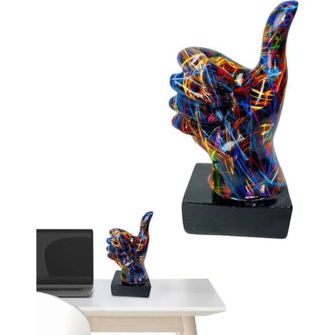 Handstatue aus Kunstharz, Friedenspose, abstrakte Skulptur, modernes Wohnaccessoire (1/5)