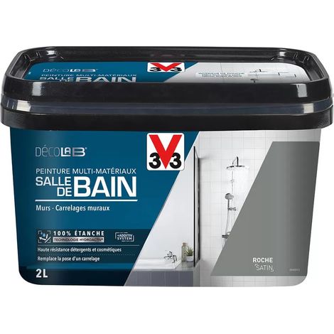 V33 – Peinture imperméable salle de bain 100% étanche – Adhère à toutes surfaces – Résiste à l'humidité et aux variations de température – 2 L