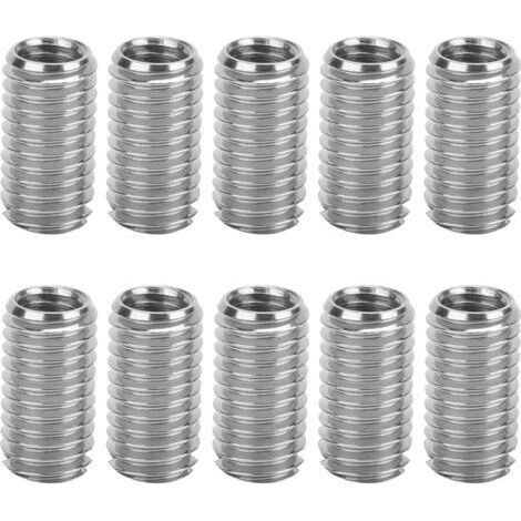 Lot de 10 inserts filetés mâle femelle en acier inoxydable Filetage M6x1,0 mm et M8x1,25 mm Outil de réparation pour filetage endommagé (1/5)