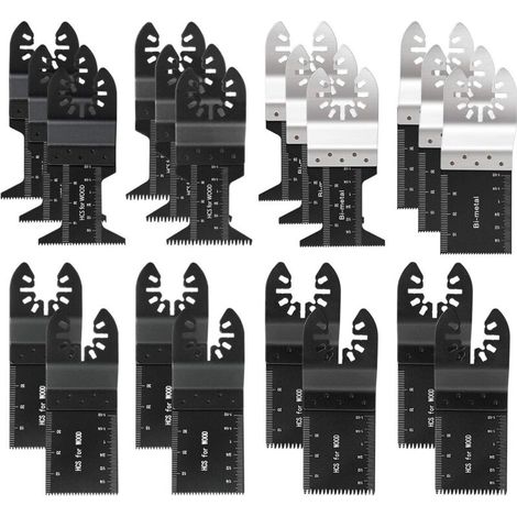 SABIR Lot de 20 lames de scie oscillante professionnelle universelles pour scie multifonction à libération rapide Fein Multimaster, Ryobi, Milwaukee, Bosch, Dremel, Dewalt, Rockwell, Makita et plus en (1/5)