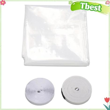 Tbest Film d'isolation de fenêtre d'hiver Film isolant pour fenêtre intérieure, adhésif arrière, attaches à boucle à parfum soin (1/5)