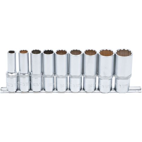 BGS Steckschlüssel-Einsatz-Satz Zwölfkant, tief Antrieb Innenvierkant 12,5 mm (1/2") SW 10 - 24 mm 9tlg. - 5253