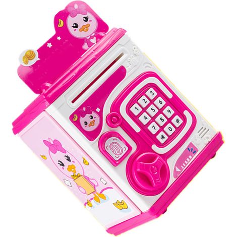 Tirelire à Porte-Feuille Électronique pour Enfants avec Reconnaissance Vocale et Empreinte Digitale Petit Format Rose (1/5)