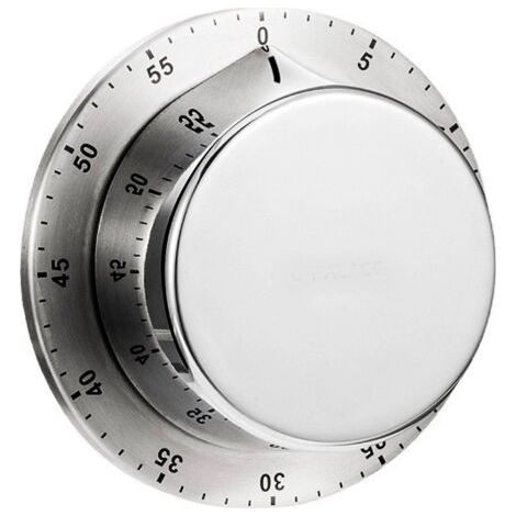 Minuterie de Cuisine, Échelle Claire d'Aspiration Magnétique Sonnerie Forte Alarme Mécanique Rotation du Noyau Intérieur Minuterie Mécanique Minuterie de Cuisson en Acier Inoxydable (Arge