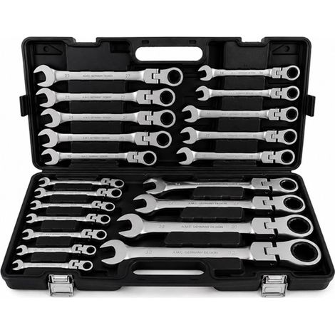 Set Chiavi Combinate a Cricchetto Con Snodo Snodabili 22pz Professionali (1/5)