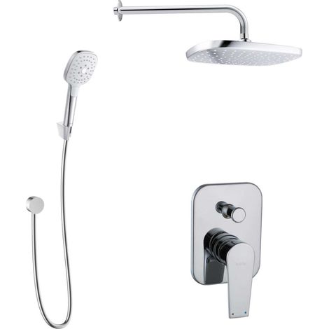 kielle Harmonia - Duschset mit Unterputzarmatur, für 2 Verbraucher, mit Zubehör und Einbaukörper, verchromt 20623SP30 (1/5)