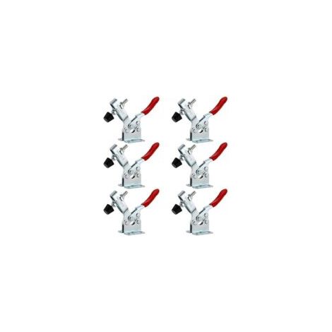 Set di 6 morsetti a leva orizzontali GH-201B, morsetti a leva, capacità di serraggio rapido, tenditori a leva a sgancio rapido per macchine, lavorazione del legno, 90 kg 198 lb - Crezuo (1/4)