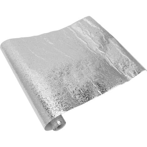 Papier peint adhésif aluminium argenté, résistant à l'huile et à l'eau, autocollant pour cuisine, tiroir, placard, plan de travail, 30 cm x 2 m / 11,8 x 78,7 pouces (1/5)