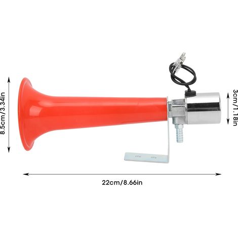Eosnow Klaxon à Air rouge 180DB, sifflet à pression universel pour caravane 12V/24V, pour voitures, camions, SUV, motos
