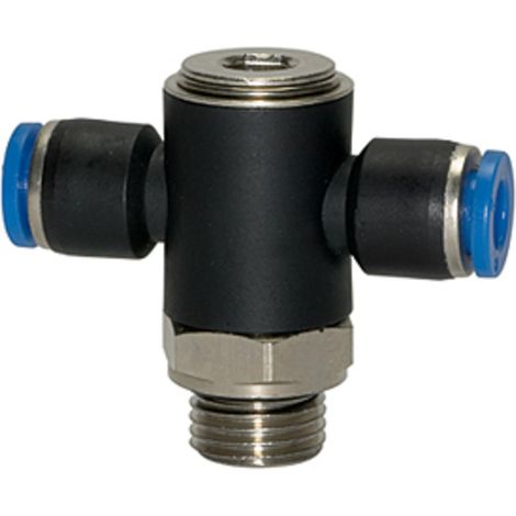 Riegler T-Steckverschraubung »Blaue Serie«, drehbar, G 1/4 außen, Ø 6 mm (1/3)