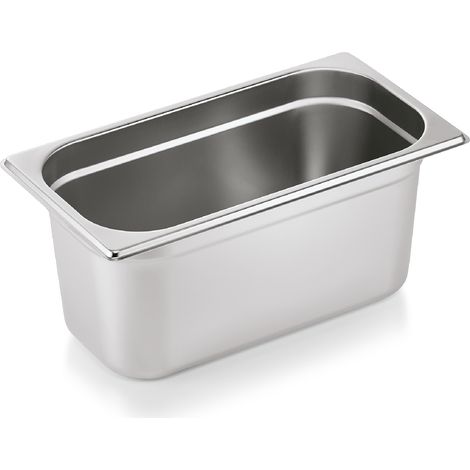 Bac GN 1/3 ECO en Acier au nickel-chrome 5,7 L H 150 mm Lot de 6 - Was Germany