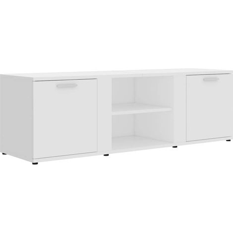 MAISON LA VIE Meuble TV - Banc TV - Meuble De Rangement Blanc 120x34x37 cm Bois d'ingénierie