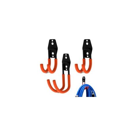 Ganchos de almacenamiento para garaje, ganchos de pared para garaje, ganchos de pared resistentes, juego de 3 ganchos para garaje, adecuados para cascos, tablas de planchar, ollas y sartenes, biciclet