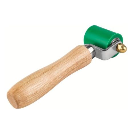 Rouleau de couture en silicone avec poignée en bois pour applications de soudure à haute température, pour membranes en PVC (vert) (1/5)