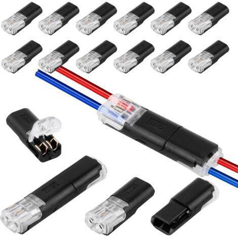 Lot de 12 connecteurs de voiture à 2 broches Connecteurs étanches pratiques et rapides-Connecteur de câble à 2 broches (1/4)