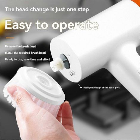 Brosse de nettoyage électrique sans fil multifonctionnelle avec brosse remplaçable A (1/5)