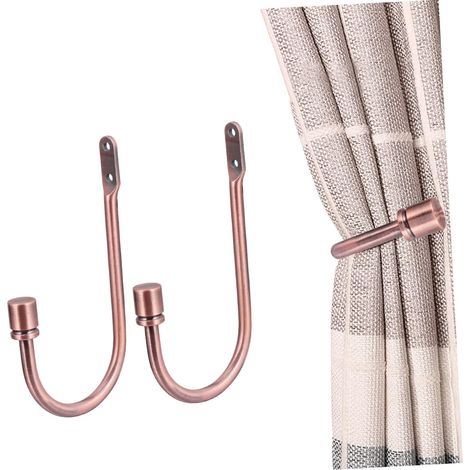 1 Paar Vintage Metall Vorhanghalter U-Form, dekorative Wandhaken für Kleidung Accessoires Wohnzimmer Schlafzimmer