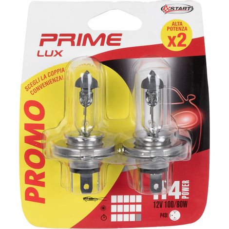 Coppia di lampadine auto alogene H4 12V 100/80W P43t (1/3)