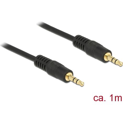 Delock Stereo Jack Cable 3.5 mm 3 pin male  male 1 m black (A-70/1)