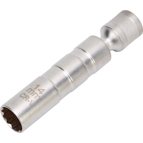 Llave de bujías giratoria magnética de 14 mm, 12 puntas, accionamiento de 3/8", herramienta de extracción de llaves de vaso giratorias para las series 1, 3 y 5.