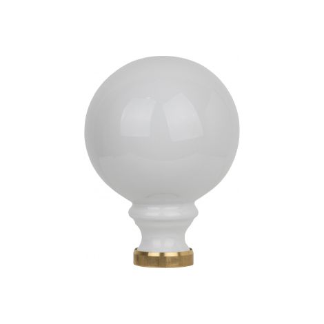 Ouvre&Déco – Boule de finition d'escalier en porcelaine blanche – Embase laiton Ø100mm – Élégance et fonctionnalité pour aménagement intérieur