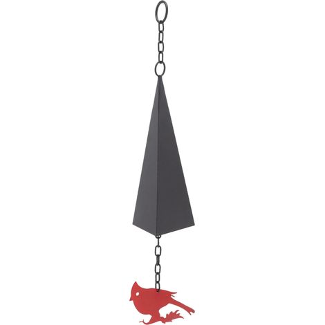 Carillon à Vent Triangle Fer Oiseau Rouge Décoration Extérieur Intérieur Jardin Terrasse (1/5)