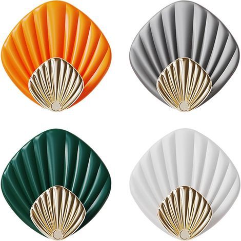 4-teiliges Set selbstklebender Wandhaken, 66 cm, Weiß/Grau/Grün/Orange (1/5)