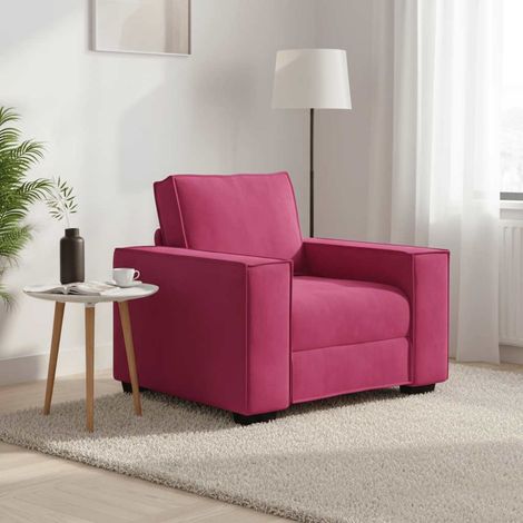 vidaXL Fauteuil canapé rouge bordeaux 100x78x84 cm velours (1/5)