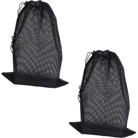 Lot de 2 sacs filtrants pour pompe à eau, 40 x 30,3 cm, avec cordon de serrage ajustable, pour bassins, piscines, fontaines, jardins et aquariums (noir) (1/4)