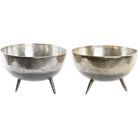 DKD Home Decor Centre de Table Argenté Doré Moderne 2 pcs (1/3)