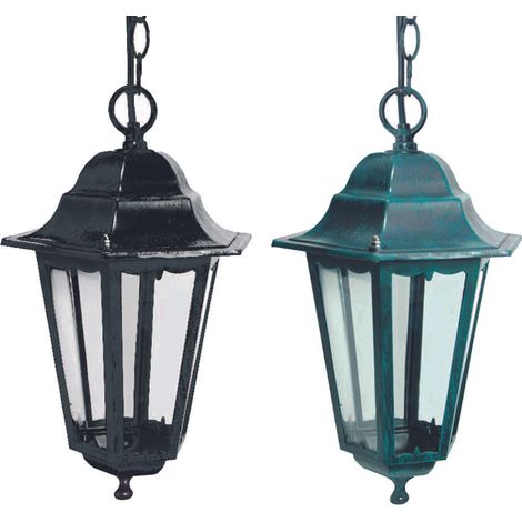 LANTERNA CON CATENA MODELLO BERLINO 60w IP44 mm.192x192x947h. colore nero SYNTESY