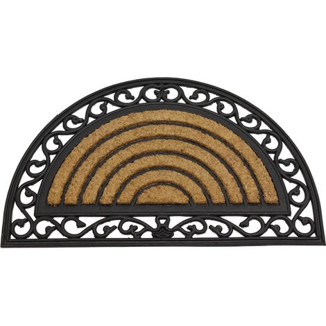 Karina Heavy Duty Rubber Coir Doormat, 45x75cm, Rattan, Brown